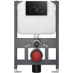 CERANO - Kompletní WC set Basic/Cesso - černá lesklá - WC tlačítko Dualo/Černá - závěsné - nízký modul - předstěnová instalace - 49x36 CER-8050BD86294