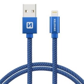 Swissten 71523308 USB 2.0 typ A na Lightning, USB 2.0, zástrčka A - zástrčka Lightning, opletený, 2m, modrý