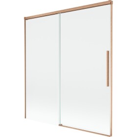 MEXEN/S - Rox vanová zástěna 2-křídlová posuvná 150 x 150, transparent, měď kartáčovaná 8C9-150-001-65-00