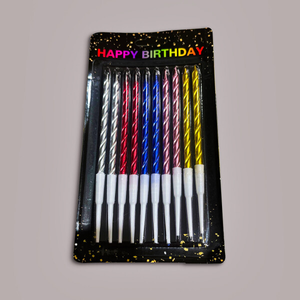 Cake star Dortové svíčky spirálové barevné 10ks