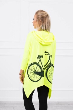Mikina se žlutým neonovým potiskem na kolo
