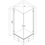 MEXEN/S - Lunar-B Duo sprchový kout dveře křídlové 90 x 80, transparent, růžové zlato 832-090L-080P-60-00