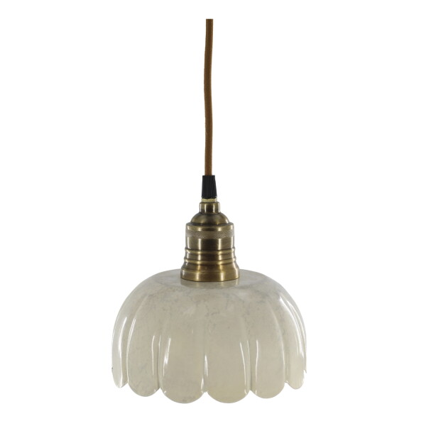 Chic Antique Stropní lampa Lunel Enamel Cream, krémová barva, kov