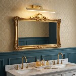 Koupelnové nástěnné LED svítidlo SWE007-1W 43cm BRUSH GOLD OSW-20106