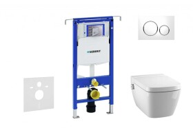 GEBERIT - Duofix Modul pro závěsné WC s tlačítkem Sigma20, bílá/lesklý chrom + Tece One - sprchovací toaleta a sedátko, Rimless, SoftClose 111.355.00.5 NT4