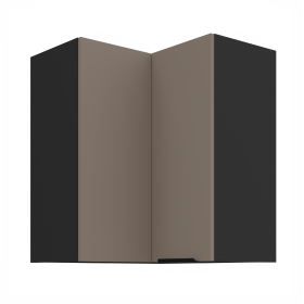 Horní rohová skříňka Aria 60x60 GN-72 2F (90°) Barva korpusu: Černá, Barva dvířek: TA - Sandgrau AFM