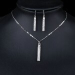Souprava náhrdelníku a náušnic Swarovski Elements White Elegance, Bílá/čirá 40 cm + 5 cm (prodloužení)