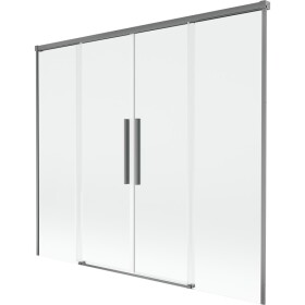 MEXEN/S - Rox vanová zástěna 2-křídlová posuvná 180 x 150, transparent, grafit metal 8C9-180-002-95-00