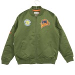 Mitchell & Ness Pánská bunda Golden State Warriors NBA Olive Heavyweight Satin Velikost: XL