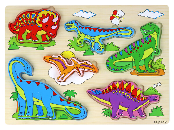 Mamido Dřevěné 3D puzzle Dinosauři 11 dílků