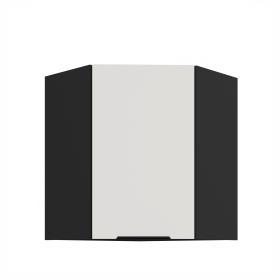 Horní rohová skříňka Aria 60x60 GN-72 1F (45°) Barva korpusu: Černá, Barva dvířek: WH - Crystal white AFM
