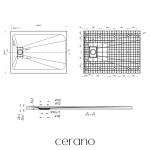 CERANO - Sprchová vanička obdélníková Gusto - SMC/minerální kompozit - strukturovaná bílá mátná - 120x90x3 CER-414728