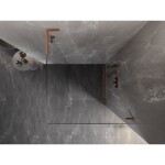 MEXEN/S - Lunar-B L sprchový kout dveře křídlové pravá 80 x 80, transparent, měď kartáčovaná 832L-080-080-65-00-P