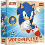 Dřevěné Puzzle 50 dílků Sonic