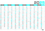 Roční kalendář 2025 B1 modrý - nástěnný kalendář