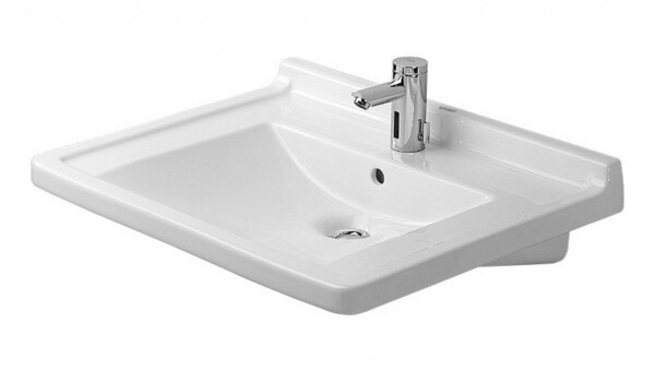 DURAVIT - Starck 3 Umyvadlo 70x55 cm, bezbariérové, s 1 otvorem pro baterii, s WonderGliss, alpská bílá 03097000001