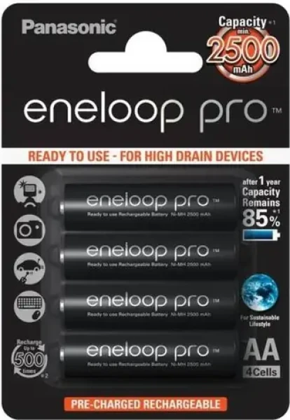 Panasonic Eneloop Pro Nabíjecí baterie AA 2450mAh / Ni-MH / 4ks / Blistr (SPPA-06-ENPRO-4)