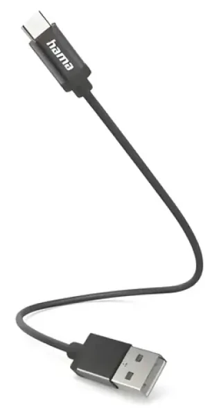 Hama Kabel USB-A - USB-C 0,2 m černá / Nabíjecí kabel / nylon / 480 Mbit/s (00201600)