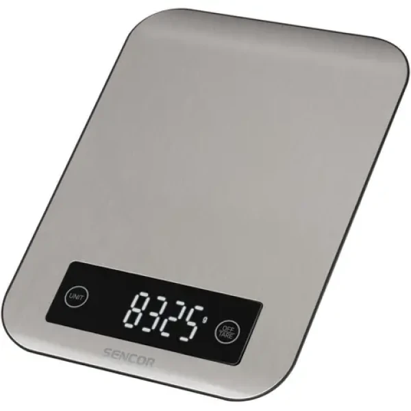 SENCOR SKS 7100SS stříbrná / Digitální kuchyňská váha / max. 10kg / dotyk. Tlačítka (8590669344949)