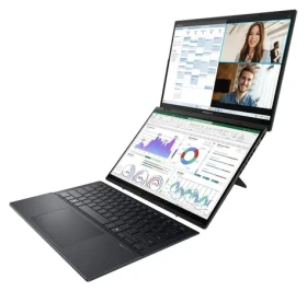 ASUS Zenbook Duo 14 OLED šedá / Notebook / 14" WUXGA T / Intel Core Ultra 9 285H / 32GB / 1TB SSD / W11H (UX8406CA-OLED304WZ)