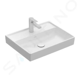 VILLEROY & BOCH - Collaro Umyvadlo 550x440 mm, bez přepadu, otvor pro baterii, CeramicPlus, Stone White 4A3356RW