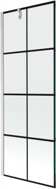 MEXEN/S - Next vanová zástěna FIX 70 x 150, černá vzor, nikl kartáčovaná 895-070-000-00-77-97