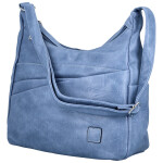 Stylová dámská koženková crossbody kabelka Gianni, džínově modrá