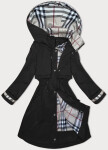 Tenká černá dámská bunda parka s kapucí BH Forever (BH-2403) odstíny černé L (40)