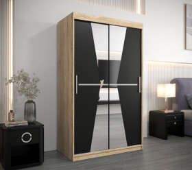 Šatní skříň Abi Ma Barva korpusu: Dub Sonoma, Rozměry: 120 cm, Dveře: Černá