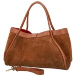 Módní dámská kožená kabelka na rameno Eris, koňaková