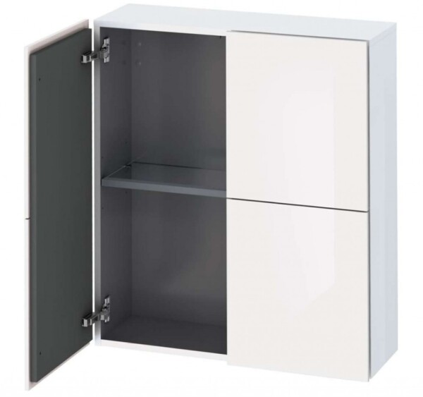 DURAVIT - L-Cube Skříňka 80x70x24 cm, 2 dvířka, lesklá bílá LC116702222