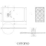 CERANO - Sprchová vanička obdélníková Pablo - SMC/minerální kompozit - strukturovaná šedá - 150x90x3 CER-481336