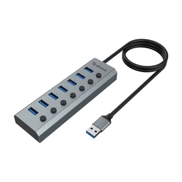 AKASA USB hub / 7x USB-A 3.0 / 5Gbps (AK-HB-21BKCM)