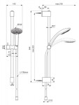 IDEAL STANDARD - Idealrain Set sprchové hlavice, tyče a hadice, 3 proudy, chrom BE405AA