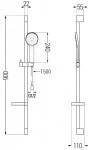 MEXEN/S - Alexa SET umyvadlová + sprchová baterie s příslušenstvím DS40, černá 71204DS40-70