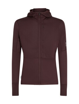 ICEBREAKER Mens 200 Realfleece Descender LS Zip Hood, Java (vzorek) velikost: M