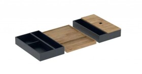GEBERIT - 4dílná sada organizérů do zásuvky, černá/bambus 502.350.00.1