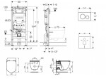 GEBERIT - Duofix Set předstěnové instalace, klozetu Tesi a sedátka softclose, tlačítko Sigma20, bílá/lesklý chrom SANI11CD3135