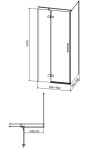 CERSANIT - Sprchový kout JOTA čtverec 90x195, kyvný, levý, čiré sklo S160-001