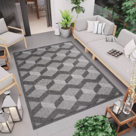 DumDekorace Stylový šedý koberec s 3D efektem CANSAS Šířka: 80 cm | Délka: 150 cm