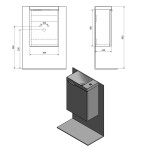 SAPHO - LATUS X umyvadlová skříňka 39,4x50x22cm, antracit matný LT110-3434