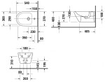 DURAVIT - D-Neo Závěsný bidet, bílá 2295150000
