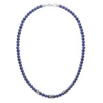 Pánský korálkový náhrdelník Daniel - 6 mm lapis lazuli, 50 cm Modrá