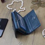 Dámská střední kožená peněženka Azalea, modrá
