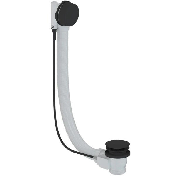 CERANO Vanová souprava ovládaná bovdenem 6/4“ - zátka 72mm - bez sifonu - černá matná - 80 cm