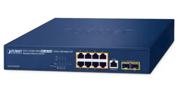 Planet GS-4210-8UP2S / Switch / 8x Gigabit PoE / 2x Gigabit SFP / PoE 802.3bt 180W / L2/L4 (GS-4210-8UP2S)
