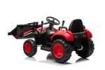 Mamido Dětský elektrický traktor s radlicí a přívěsem červený