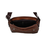 Jednoduchá koženková crossbody taška Enzo, tmavě hnědá