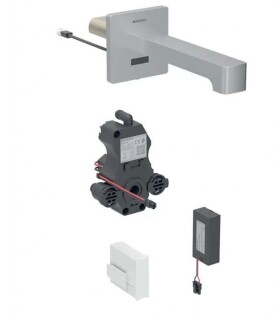 GEBERIT - Brenta Elektronická umyvadlová baterie pod omítku, bateriové napájení, easy to clean, kartáčovaná nerez 116.294.SN.1