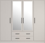 Šatní skříň Smart SR1 Varianta: Se zrcadlem, Barva korpusu + barva dveří: Dub sonoma + Bílá
